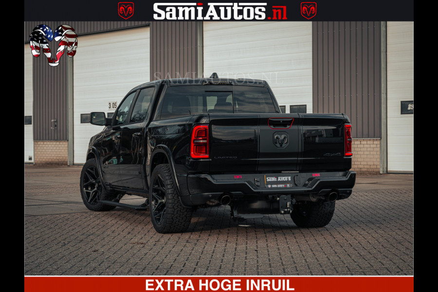 Dodge Ram Limited Night H.O 540HP 706Nm | Massage + Full Option | De Meest Luxe en Volle Pick-Up in zijn Klasse | Comfortabele Dubbele Cabine met Royale 5 Zitplaatsen | BPM vrij | Nu Leverbaar uit Voorraad | Voorraad Nr 2328 -  5157