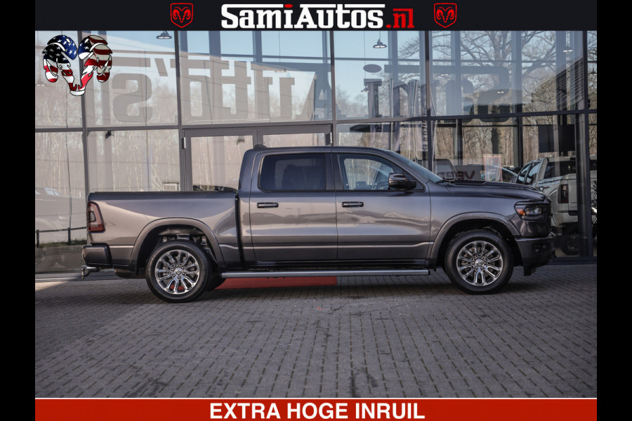 Dodge Ram 1500 LARAMIE SPORT | 5.7 V8 4X4 | 12 INCH MULTIMEDIA | MEMORY SEAT | BED STEP | 3500KG | GRANITE CRYSTAL | PRINS LPG | CRUISE | FULL LED | ALARM K3 | UITLAAT KLEP SYSTEEM ALS NIEUW!