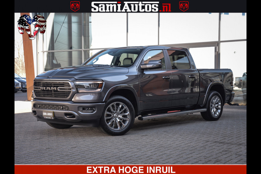 Dodge Ram 1500 LARAMIE SPORT | 5.7 V8 4X4 | 12 INCH MULTIMEDIA | MEMORY SEAT | BED STEP | 3500KG | GRANITE CRYSTAL | PRINS LPG | CRUISE | FULL LED | ALARM K3 | UITLAAT KLEP SYSTEEM ALS NIEUW!