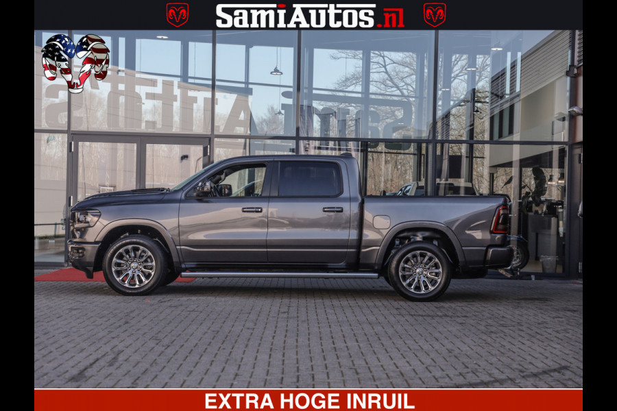 Dodge Ram 1500 LARAMIE SPORT | 5.7 V8 4X4 | 12 INCH MULTIMEDIA | MEMORY SEAT | BED STEP | 3500KG | GRANITE CRYSTAL | PRINS LPG | CRUISE | FULL LED | ALARM K3 | UITLAAT KLEP SYSTEEM ALS NIEUW!