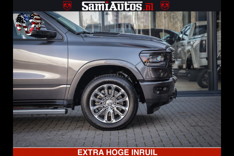 Dodge Ram 1500 LARAMIE SPORT | 5.7 V8 4X4 | 12 INCH MULTIMEDIA | MEMORY SEAT | BED STEP | 3500KG | GRANITE CRYSTAL | PRINS LPG | CRUISE | FULL LED | ALARM K3 | UITLAAT KLEP SYSTEEM ALS NIEUW!