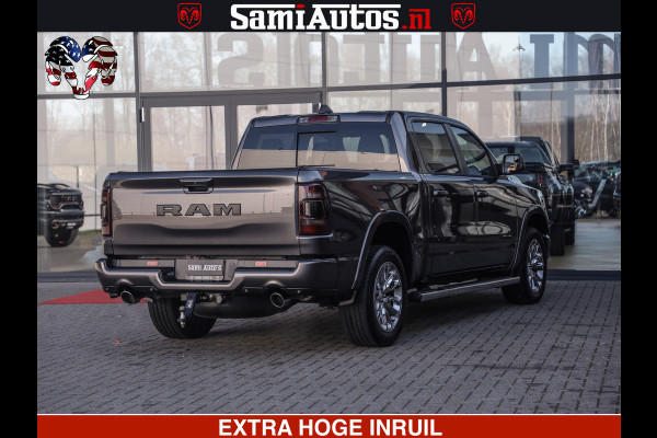 Dodge Ram 1500 LARAMIE SPORT | 5.7 V8 4X4 | 12 INCH MULTIMEDIA | MEMORY SEAT | BED STEP | 3500KG | GRANITE CRYSTAL | PRINS LPG | CRUISE | FULL LED | ALARM K3 | UITLAAT KLEP SYSTEEM ALS NIEUW!