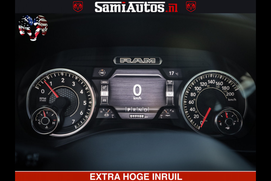 Dodge Ram 1500 LARAMIE SPORT | 5.7 V8 4X4 | 12 INCH MULTIMEDIA | MEMORY SEAT | BED STEP | 3500KG | GRANITE CRYSTAL | PRINS LPG | CRUISE | FULL LED | ALARM K3 | UITLAAT KLEP SYSTEEM ALS NIEUW!