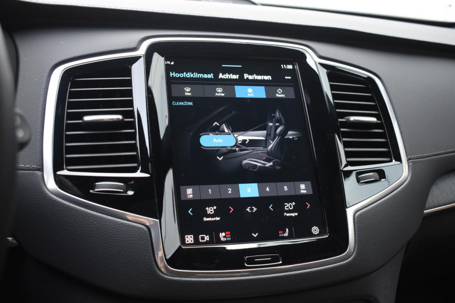 Volvo XC90 T8 455PK Recharge AWD Ultimate Bright / Luchtvering / Bowers & Wilkins / Schuif-kanteldak / 360 Camera / Head Up Display / Nappaleder met ventilatie / Massagefunctie / Gelamineerde zijruiten / 22'' Velgen / Trekhaak /  Stoelverwarming / Stuurverwarming