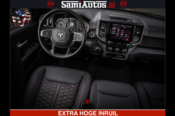 Dodge Ram RS LEDER RODE STIKSELS | 6 PERSOONS | 420Pk 636Nm | Pick-Up | Comfortabele Dubbele Cabine met Royale 6 Zitplaatsen | BPM vrij | Nu Leverbaar uit Voorraad | Voorraad Nr 2217- 2911