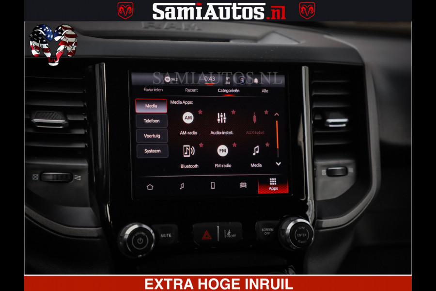 Dodge Ram RS LEDER RODE STIKSELS | 6 PERSOONS | 420Pk 636Nm | Pick-Up | Comfortabele Dubbele Cabine met Royale 6 Zitplaatsen | BPM vrij | Nu Leverbaar uit Voorraad | Voorraad Nr 2217- 2911