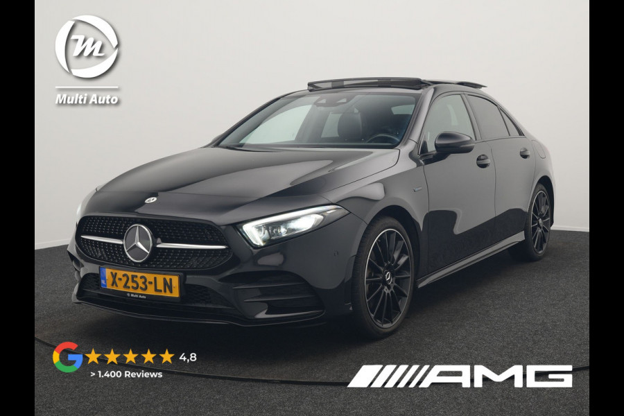 Mercedes-Benz A-Klasse 250 e AMG Line Plug In Hybrid 263pk PHEV | Panodak | Multibeam LED | Alcantara Sportstoelen Verwarmd | Apple Carplay | Sfeerverlichting | Blis | Cruise Control | Navigatie | Virtual | DAB |