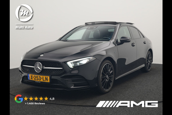 Mercedes-Benz A-Klasse 250 e AMG Line Plug In Hybrid 263pk PHEV | Panodak | Multibeam LED | Alcantara Sportstoelen Verwarmd | Apple Carplay | Sfeerverlichting | Blis | Cruise Control | Navigatie | Virtual | DAB |