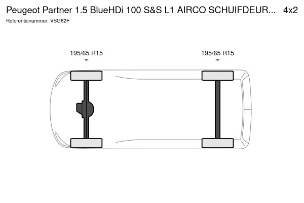 Peugeot Partner 1.5 BlueHDi 100 S&S L1 AIRCO SCHUIFDEUR CRUISE CONTROL GROOT SCHERM