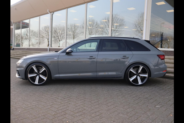 Audi A4 Avant 35 TFSI SPORT S LINE BLACK EDITION QUANTUMGRIJS + LEDER SPORTINTERIEUR | TREKHAAK | 20 INCH