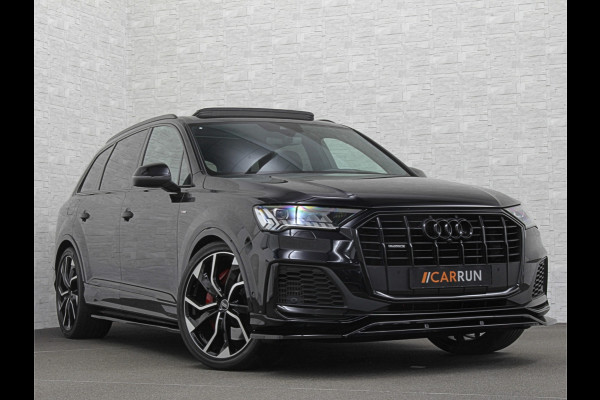 Audi Q7 55 TFSI e S-Line | Panorama | Leder | Luchtvering | LED-Matrix | Keyless-Go | 22 inch | Memory | Stoelverwarming V+A | Camera | Virtual-Cockpit | 3-Zone Clima | Draadloos Laden | Standkachel | Getint Glas |