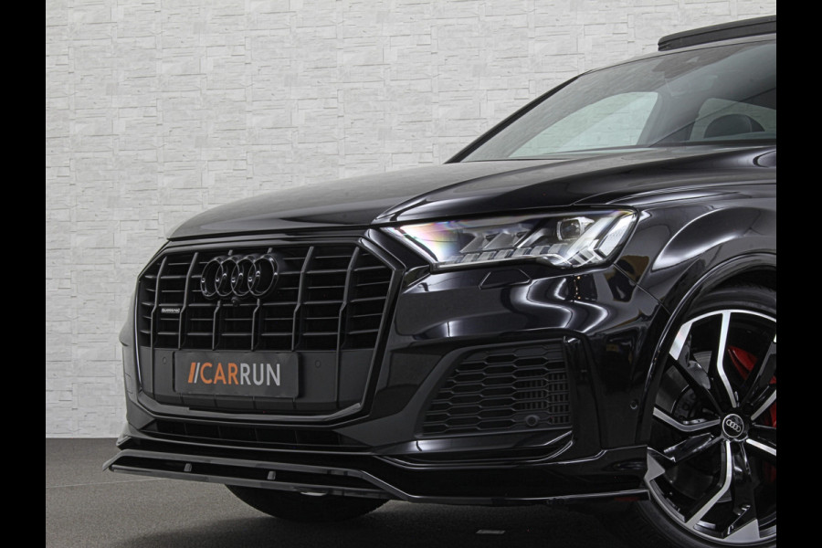 Audi Q7 55 TFSI e S-Line | Panorama | Leder | Luchtvering | LED-Matrix | Keyless-Go | 22 inch | Memory | Stoelverwarming V+A | Camera | Virtual-Cockpit | 3-Zone Clima | Draadloos Laden | Standkachel | Getint Glas |