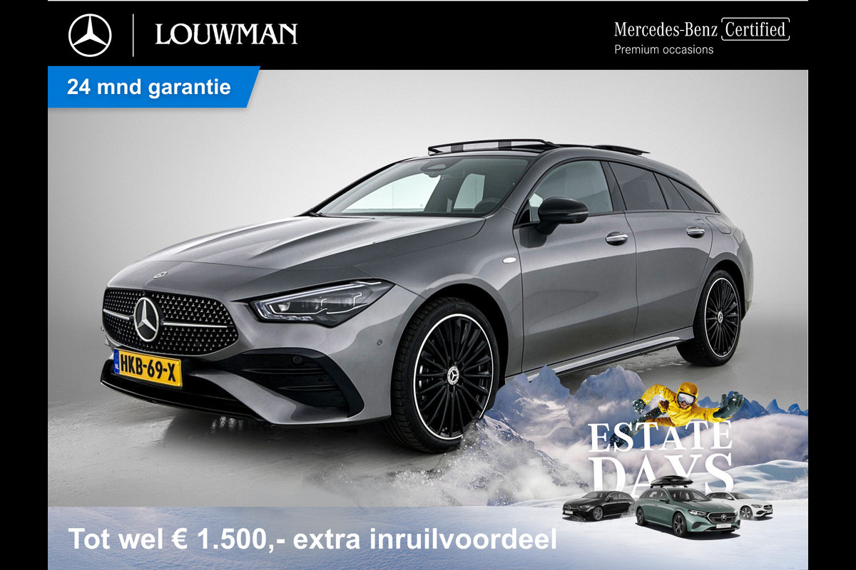 Mercedes-Benz CLA-Klasse Shooting Brake 250 e Business Solution AMG AMG Line | Night Pakket |Panorama Schuif-Kanteldak | Memory Stoelen | Head-up display | Parkeerpakket met 360°-camera. Inclusief 24 maanden MB Certified garantie voor Europa.