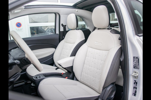 Fiat 500E Cabrio La Prima 42 kWh | 17% Bijtelling | Clima | Cruise | Leder | 17" | Priv Glass | Winter Pack | JBL Sound | BSM | Apple Carplay
