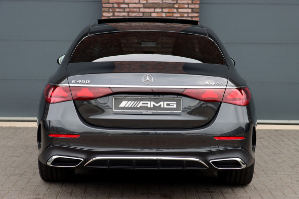 Mercedes-Benz E-Klasse 450 4MATIC AMG Line Premium+ | Luchtvering | Hyperscreen | Achterasbesturing | Massage | Nappa Leder | Stoelventilatie | Soft-Close | Trekhaak | Burmester | HUD | Verwarmd Stuurwiel |