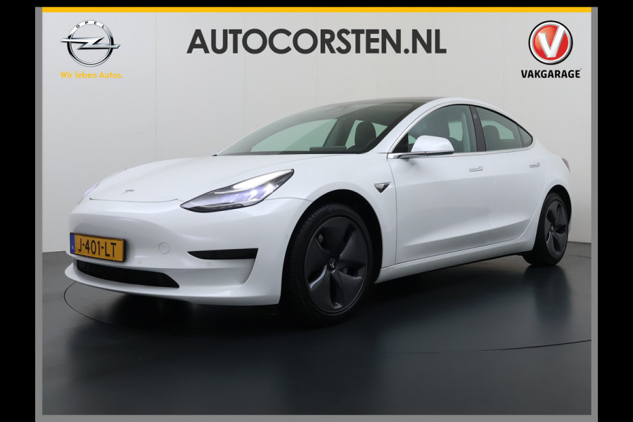 Tesla Model 3 SR+ 325PK AutoPilot Leer Pano-Dak Adaptive Cruise Lmv 18" Camera's Elektr.-Stuur+Stoelen+Spiegels+Geheugen+Easy-Entry+Verwarmde  Soh 85% Ecc Navi Led DAB Voorverwarmen interieur via App Keyless One-Pedal-Drive 1e Eigenaar Origineel Nederlands Fabrieksgarantie op Accu en Motor tot 28-9-2028/160.000KM