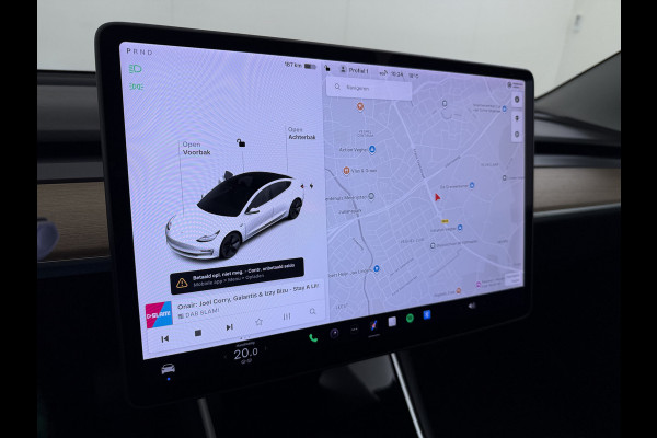 Tesla Model 3 SR+ 325PK AutoPilot Leer Pano-Dak Adaptive Cruise Lmv 18" Camera's Elektr.-Stuur+Stoelen+Spiegels+Geheugen+Easy-Entry+Verwarmde  Soh 85% Ecc Navi Led DAB Voorverwarmen interieur via App Keyless One-Pedal-Drive 1e Eigenaar Origineel Nederlands Fabrieksgarantie op Accu en Motor tot 28-9-2028/160.000KM