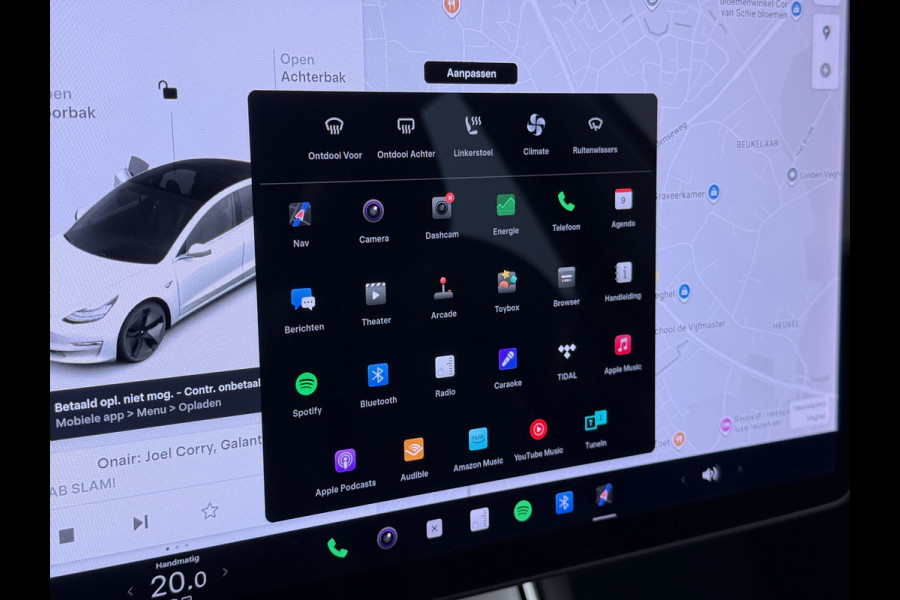 Tesla Model 3 SR+ 325PK AutoPilot Leer Pano-Dak Adaptive Cruise Lmv 18" Camera's Elektr.-Stuur+Stoelen+Spiegels+Geheugen+Easy-Entry+Verwarmde  Soh 85% Ecc Navi Led DAB Voorverwarmen interieur via App Keyless One-Pedal-Drive 1e Eigenaar Origineel Nederlands Fabrieksgarantie op Accu en Motor tot 28-9-2028/160.000KM