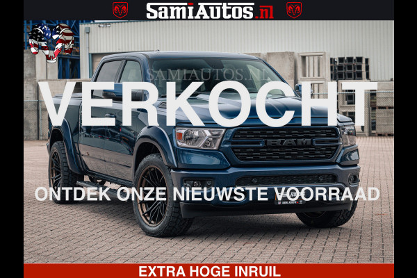 Dodge Ram SPORT | 5.7 V8 4x4 HEMI | PANORAMA DAK | GROOTSCHEM 12 INCH | LPG | Patriot Blue CREW CAB | DUBBELE CABINE | 5 PERSOONS | DC | VOORRAAD NR 2557 - 3328
