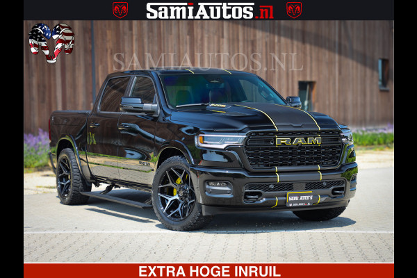 Dodge Ram Limited Night Sport High Output 540HP 706Nm | Massage + Full Option | De Meest Luxe en Volle Pick-Up in zijn Klasse | Comfortabele Dubbele Cabine met Royale 5 Zitplaatsen | BPM vrij | Nu Leverbaar uit Voorraad | Voorraad Nr 2356 - 0990