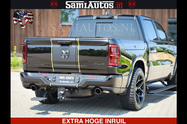 Dodge Ram Limited Night Sport High Output 540HP 706Nm | Massage + Full Option | De Meest Luxe en Volle Pick-Up in zijn Klasse | Comfortabele Dubbele Cabine met Royale 5 Zitplaatsen | BPM vrij | Nu Leverbaar uit Voorraad | Voorraad Nr 2356 - 0990