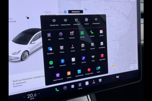 Tesla Model 3 SR Plus 325PK LFP Accu Lmv 19" AutoPilot Leder Pano-dak Adaptive-Cruise Camera's Elektr.-Stuur+Stoelen+Spiegels+Geheugen+Easy-En SOH 91% Navi LED ACC DAB Voorverwarmen interieur via App Keyless One-Pedal-Drive 1e Eigenaar Origineel Nederlandse Auto Fabrieksgarantie op Accu en Motor tot 08-12-2028/160.000KM