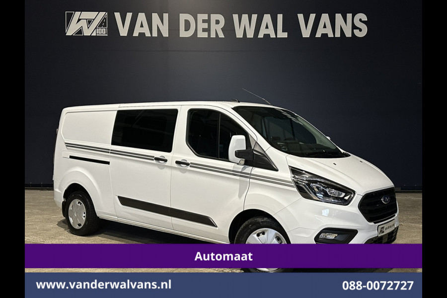 Ford Transit Custom 2.0 TDCI 131pk Automaat L2H1 Dubbele Cabine Euro6 Airco | 5-Zits | Camera | Navigatie | LED Apple Carplay, Android Auto, Adaptieve Cruisecontrol, Trekhaak, Stoelverwarming, Verwarmde voorruit, Parkeersensoren