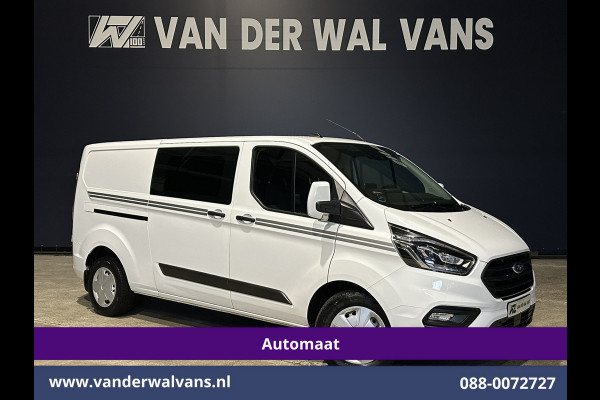 Ford Transit Custom 2.0 TDCI 131pk Automaat L2H1 Dubbele Cabine Euro6 Airco | 5-Zits | Camera | Navigatie | LED Apple Carplay, Android Auto, Adaptieve Cruisecontrol, Trekhaak, Stoelverwarming, Verwarmde voorruit, Parkeersensoren