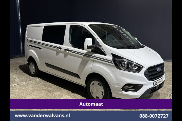 Ford Transit Custom 2.0 TDCI 131pk Automaat L2H1 Dubbele Cabine Euro6 Airco | 5-Zits | Camera | Navigatie | LED Apple Carplay, Android Auto, Adaptieve Cruisecontrol, Trekhaak, Stoelverwarming, Verwarmde voorruit, Parkeersensoren