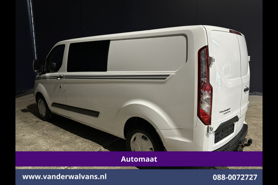 Ford Transit Custom 2.0 TDCI 131pk Automaat L2H1 Dubbele Cabine Euro6 Airco | 5-Zits | Camera | Navigatie | LED Apple Carplay, Android Auto, Adaptieve Cruisecontrol, Trekhaak, Stoelverwarming, Verwarmde voorruit, Parkeersensoren
