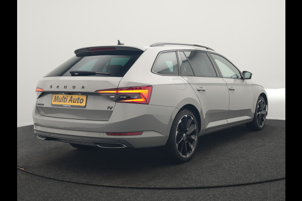 Škoda Superb Combi 1.4 TSI iV Sportline Business Plug In Hybrid 218pk Dealer O.H. PHEV | Trekhaak Af Fabriek | Adaptive Cruise | 360 Camera | Canton Audio | Alcantara Sportstoelen Memory & Verwarmd | Sfeerverlichting | Stuur Verwarmd | Keyless | Crystal LED | DAB |