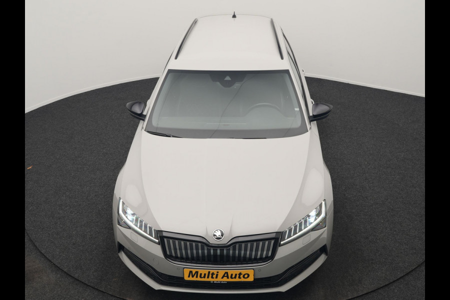 Škoda Superb Combi 1.4 TSI iV Sportline Business Plug In Hybrid 218pk Dealer O.H. PHEV | Trekhaak Af Fabriek | Adaptive Cruise | 360 Camera | Canton Audio | Alcantara Sportstoelen Memory & Verwarmd | Sfeerverlichting | Stuur Verwarmd | Keyless | Crystal LED | DAB |