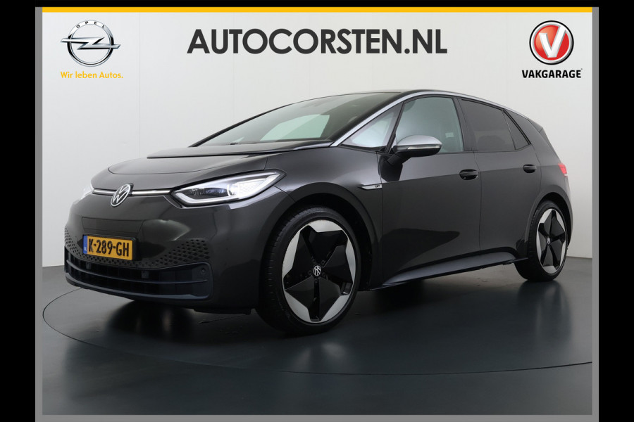 Volkswagen ID.3 First Max 62kWh Pano-dak 20"lm Head-Up-Display Adap.Cruise Camera Elek.Stoelen Navi Ecc Keyless Advanced Head-Up Matrix-Led SOH 91% Ergo Active Stoelen+Stuur+Stoelverwarming Led-a-licht dynamisch Apple Carplay Android Auto Dodehoek detector Dealeronderhouden Origineel Nederlandse Auto € 49.175,- nieuw!