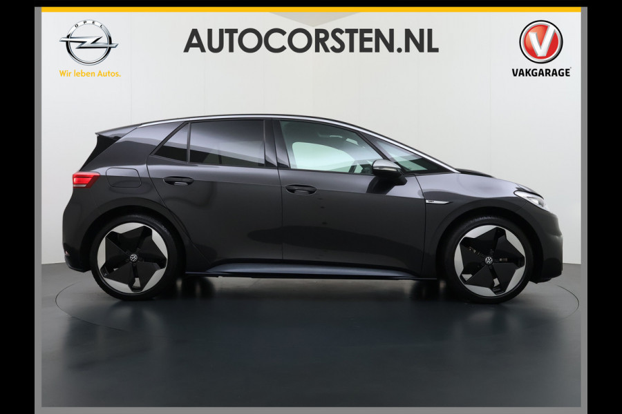 Volkswagen ID.3 First Max 62kWh Pano-dak 20"lm Head-Up-Display Adap.Cruise Camera Elek.Stoelen Navi Ecc Keyless Advanced Head-Up Matrix-Led SOH 91% Ergo Active Stoelen+Stuur+Stoelverwarming Led-a-licht dynamisch Apple Carplay Android Auto Dodehoek detector Dealeronderhouden Origineel Nederlandse Auto € 49.175,- nieuw!
