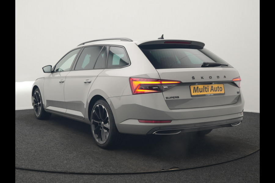 Škoda Superb Combi 1.4 TSI iV Sportline Business Plug In Hybrid 218pk Dealer O.H. PHEV | Trekhaak Af Fabriek | Adaptive Cruise | 360 Camera | Canton Audio | Alcantara Sportstoelen Memory & Verwarmd | Sfeerverlichting | Stuur Verwarmd | Keyless | Crystal LED | DAB |