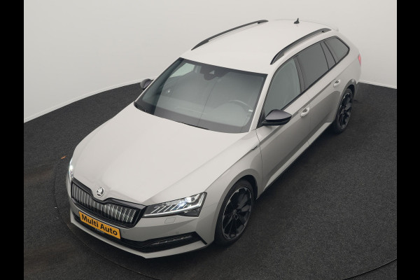 Škoda Superb Combi 1.4 TSI iV Sportline Business Plug In Hybrid 218pk Dealer O.H. PHEV | Trekhaak Af Fabriek | Adaptive Cruise | 360 Camera | Canton Audio | Alcantara Sportstoelen Memory & Verwarmd | Sfeerverlichting | Stuur Verwarmd | Keyless | Crystal LED | DAB |
