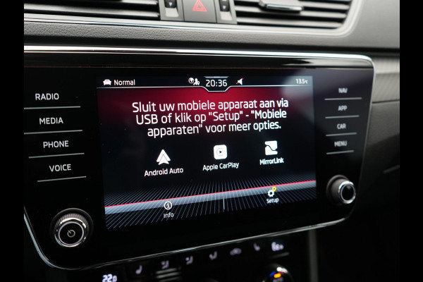Škoda Superb Combi 1.4 TSI iV Sportline Business Plug In Hybrid 218pk Dealer O.H. PHEV | Trekhaak Af Fabriek | Adaptive Cruise | 360 Camera | Canton Audio | Alcantara Sportstoelen Memory & Verwarmd | Sfeerverlichting | Stuur Verwarmd | Keyless | Crystal LED | DAB |