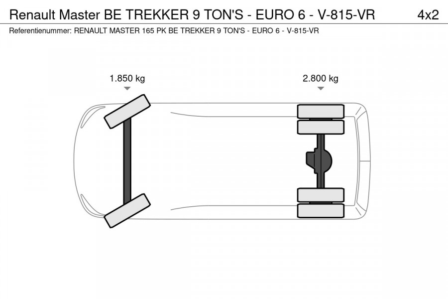 Renault Master BE TREKKER 9 TON'S - EURO 6 - V-815-VR