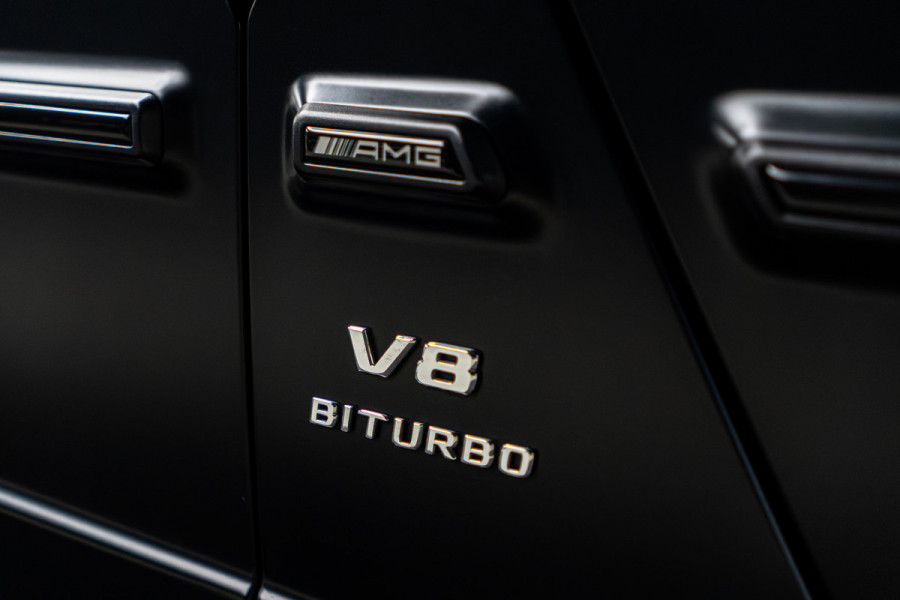 Mercedes-Benz G-Klasse 63 Navi Burmester Leer 360 Camera PTS Massage Schuif (kantel) dak Memory seats Stoelventilatie Stoelverwarming Climate voor en achter Distronic+ Trekhaak