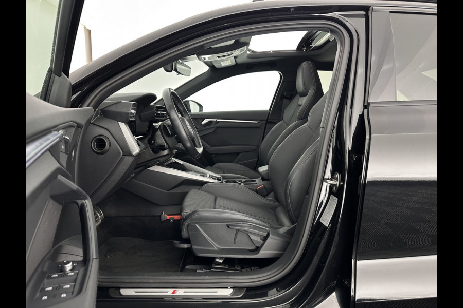 Audi A3 Limousine 35 TFSI S-Line Edition (INCL-BTW) Aut. *PANO | LEATHER-FABRIC | FULL-LED | AMBIENTLIGHT | SPORTSEATS | DIGI-COCKPIT | NAVI-FULLMAP | PRIVACYGLASS | SHIFTPADDLES | DAB+ | ADAPTIVE-CRUISE | 17"ALU*