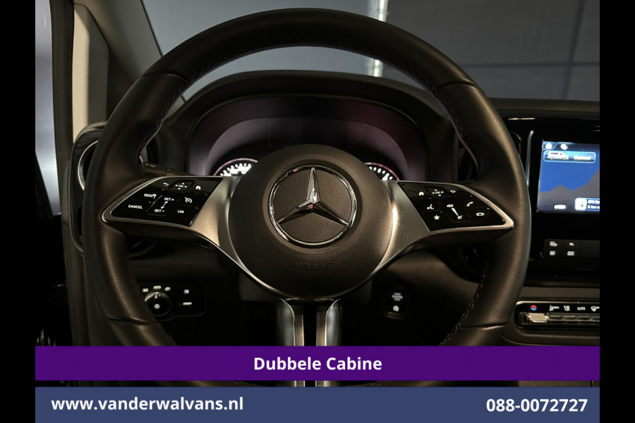 Mercedes-Benz Vito 116 CDI 164pk 9G-Tronic Automaat L2H1 Dubbele Cabine Fabrieksgarantie Euro6 Airco | 5-Zits | 2x zijdeur | 360 graden Camera Navigatie, LED, LM Velgen, 2500kg Trekhaak, Adaptieve Cruisecontrol, Parkeersensoren, Isofix, MBUX