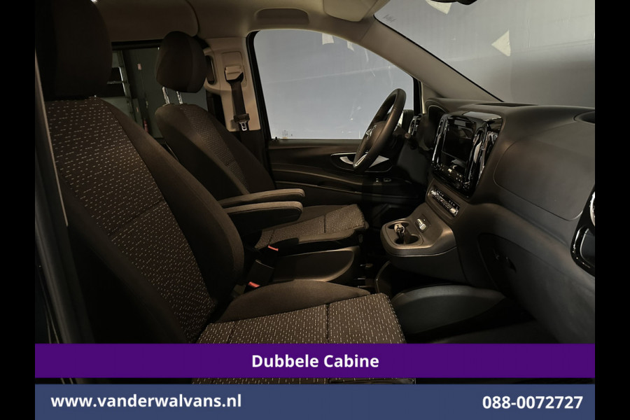 Mercedes-Benz Vito 116 CDI 164pk 9G-Tronic Automaat L2H1 Dubbele Cabine Fabrieksgarantie Euro6 Airco | 5-Zits | 2x zijdeur | 360 graden Camera Navigatie, LED, LM Velgen, 2500kg Trekhaak, Adaptieve Cruisecontrol, Parkeersensoren, Isofix, MBUX