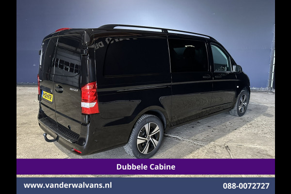 Mercedes-Benz Vito 116 CDI 164pk 9G-Tronic Automaat L2H1 Dubbele Cabine Fabrieksgarantie Euro6 Airco | 5-Zits | 2x zijdeur | 360 graden Camera Navigatie, LED, LM Velgen, 2500kg Trekhaak, Adaptieve Cruisecontrol, Parkeersensoren, Isofix, MBUX