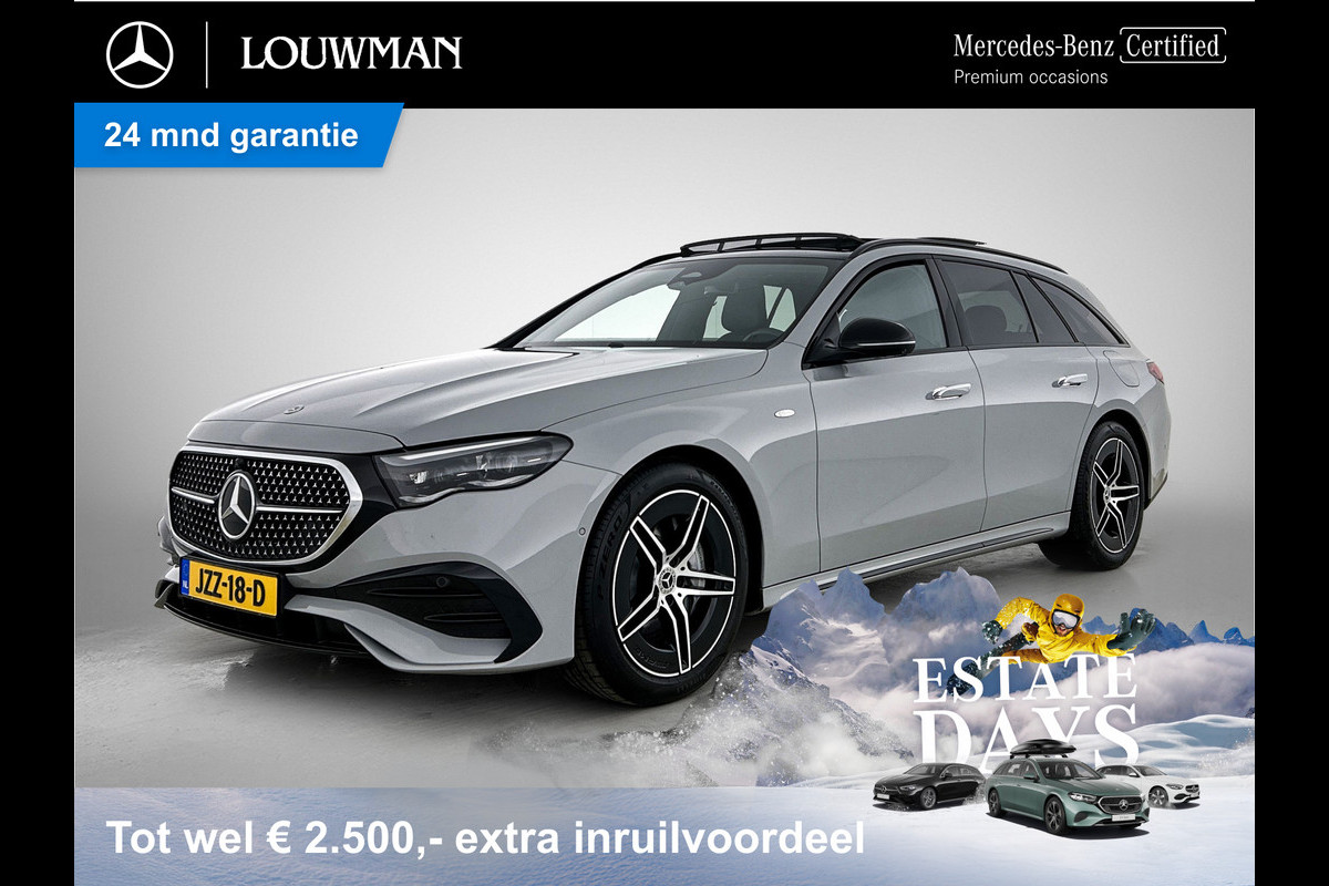 Mercedes-Benz E-Klasse Estate 300 e AMG Plug-In Hybride AMG | Night Pakket | Trehaak | Burmester® | Panorama Schuif-Kanteldak | Stuur en Stoelverwarming. Inclusief 24 maanden MB Certified garantie voor Europa.