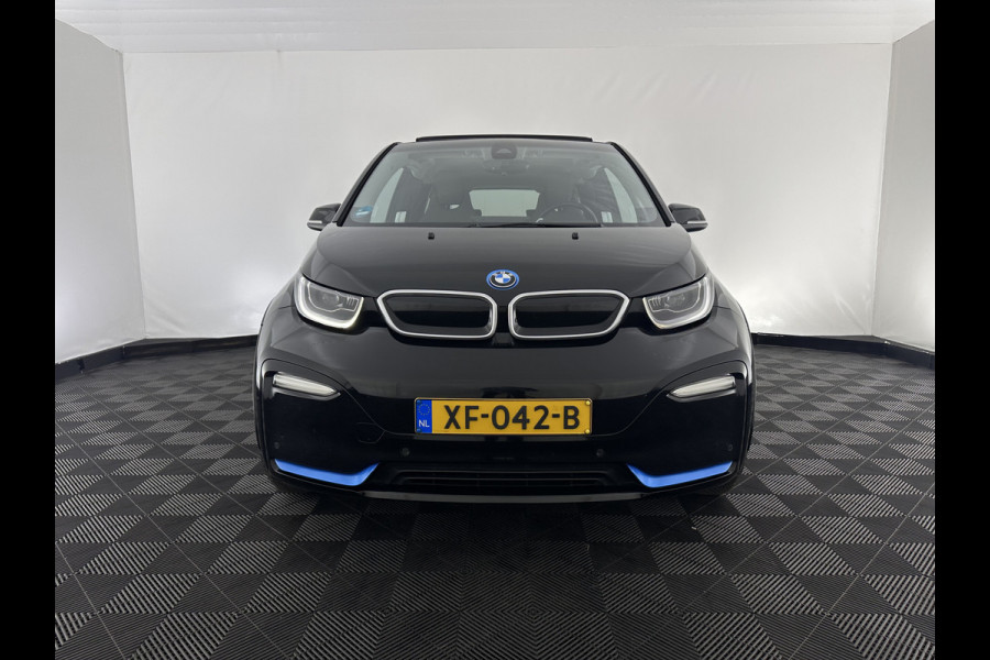 BMW i3 S 120Ah 42 kWh [ 3-Fase ] *ACCUCEL DEFECT / RANGE 151KM* *HEAT-PUMP | PANO | ADAPTIVE-CRUISE | LEATHER-FABRIC | FULL-LED | HARMAN/KARDON | HEATED-COMFORTSEATS | NAVI-FULLMAP | DAB+ | ECC | PDC | 18''ALU*