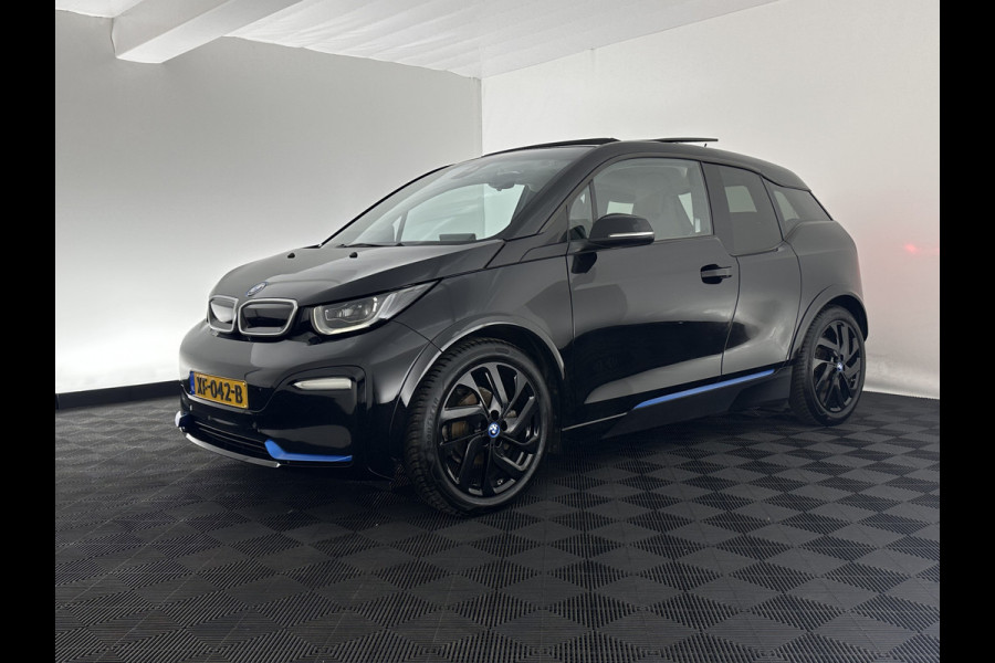 BMW i3 S 120Ah 42 kWh [ 3-Fase ] *ACCUCEL DEFECT / RANGE 151KM* *HEAT-PUMP | PANO | ADAPTIVE-CRUISE | LEATHER-FABRIC | FULL-LED | HARMAN/KARDON | HEATED-COMFORTSEATS | NAVI-FULLMAP | DAB+ | ECC | PDC | 18''ALU*