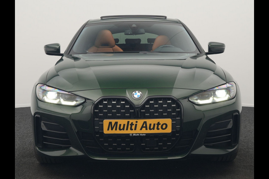 BMW 4 Serie Coupé 430i M Sport 245pk Dealer O.H Sanremo Green | Panodak | Lederen Competition Stoelen Memory & Verwarmd | Adaptive Onderstel | 360 Camera | Harman & Kardon | 19" L.M | Carbon | Apple Carplay | Navigatie | Blis | Virtual | DAB |