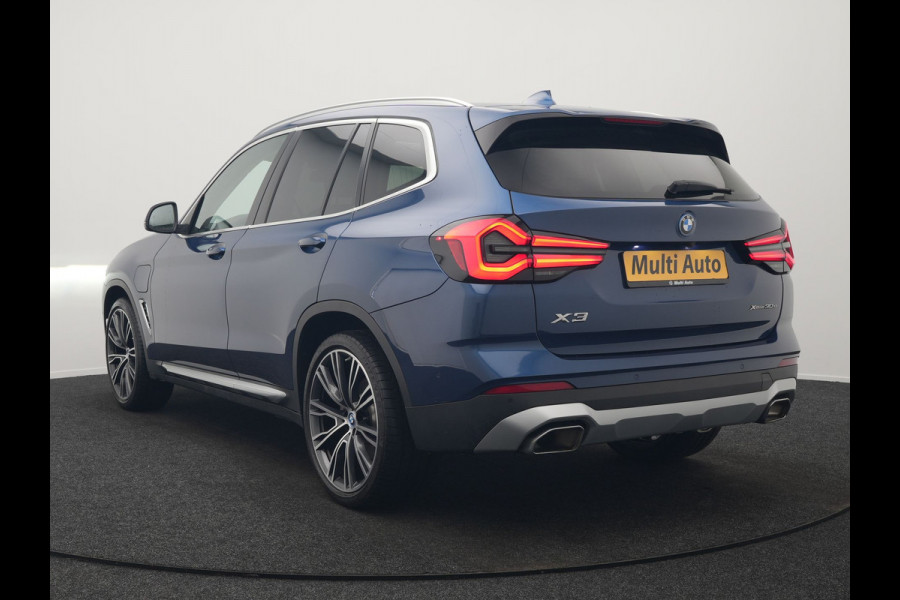 BMW X3 xDrive30e Business Edition Plus PHEV 293pk FACELIFT Dealer O.H. | Trekhaak Af Fabriek | Panodak | Head Up | Adaptive Cruise | Adaptief Onderstel | Lederen Sportstoelen Memory & Ventilatie | Camera | Keyless | Apple Carplay | Navigatie | Virtual | Plug In