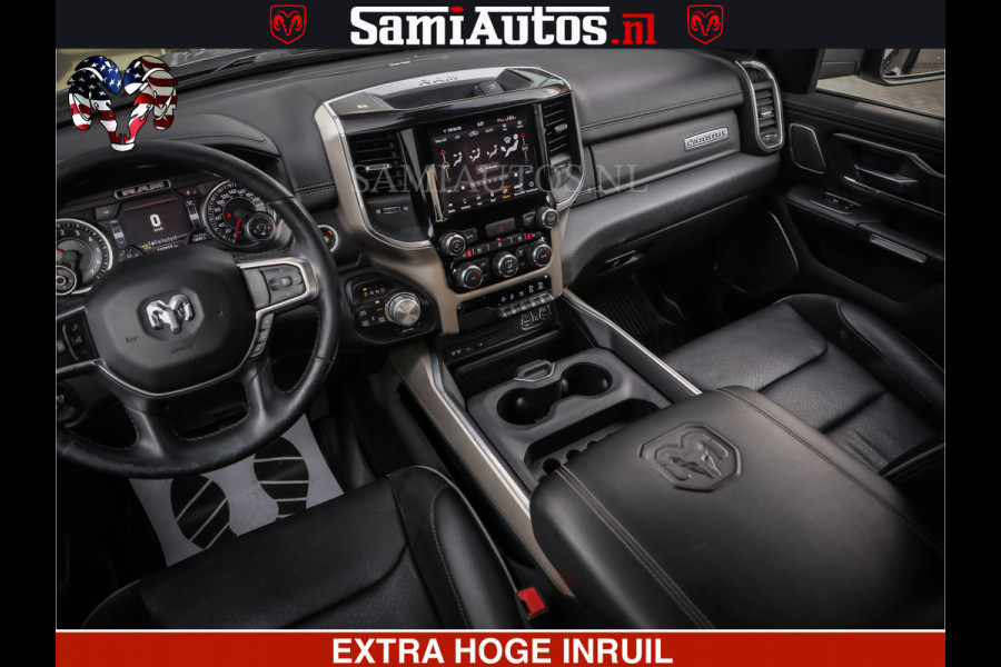 Dodge Ram 1500 HULK | 5.7 V8 | STRIPING | LUCHT VERING | LARAMIE SPORT BLACK ON BLACK | MEGA DIK | CREW CAB DUBBELE CABINE | 5 PERSOONS | DC | DIKKE WILEN | WIDE BODY |