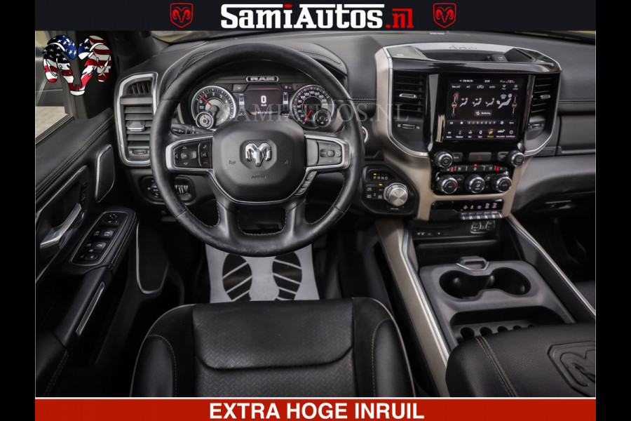 Dodge Ram 1500 HULK | 5.7 V8 | STRIPING | LUCHT VERING | LARAMIE SPORT BLACK ON BLACK | MEGA DIK | CREW CAB DUBBELE CABINE | 5 PERSOONS | DC | DIKKE WILEN | WIDE BODY |